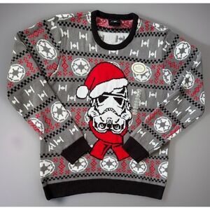 New Star Wars Storm Troopers Long Sleeve Sweater Christmas Gray Red XXL 2XL JBHS